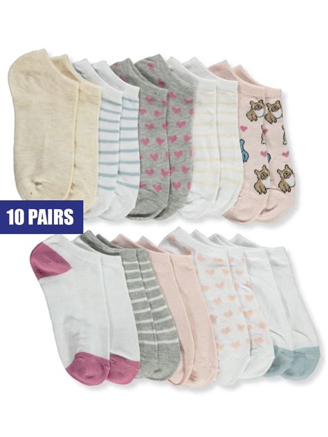 Charlee Rae Girls 10 Pack Low Cut Socks Pinkmulti 9 11 7 14 Years