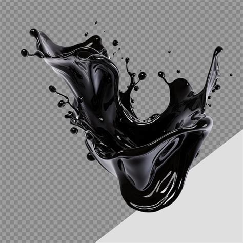 Premium PSD Black Liquid Splashing Png Isolated On Transparent Background