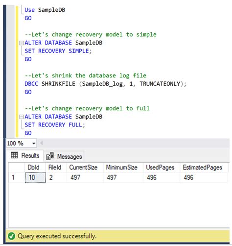 Sql Server How To Truncate Database Log File Sql Server Portal