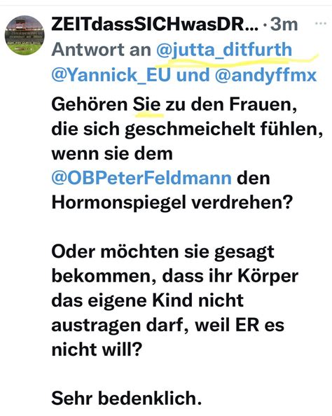 Jutta Ditfurth On Twitter Sie Sagen Sie Wollen Feldmann Abw Hlen