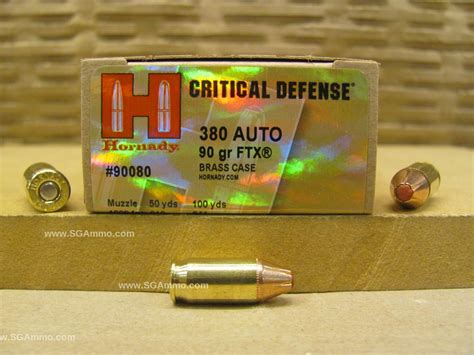 25 Round Box 380 Auto Hornady Critical Defense 90 Grain Hollow Point