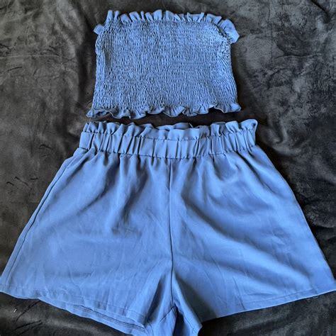 Shein Blue Set Size 0xl The String In The Middle Depop