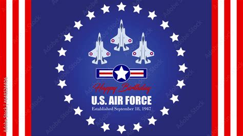 Happy Birthday Us Air Force Usaf Established September Vector