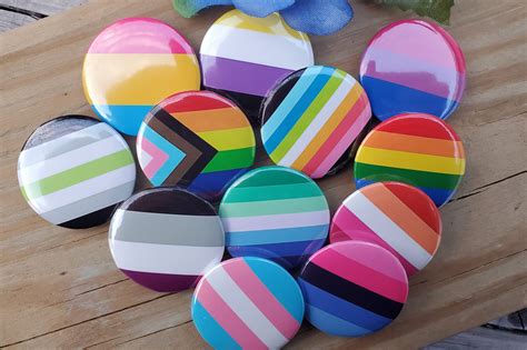 Pride Flag Buttons 2 Sizes Lgbt Badge Etsy