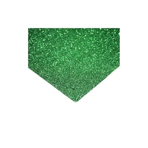 Goma Eva Con Glitter Verde