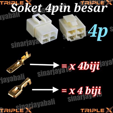 Jual Socket 4pin Besar Soket Kabel 4 Pin Besar Motor Mobil Konektor 4p