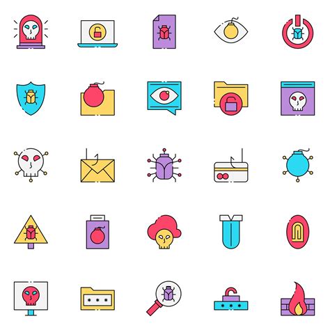 Colored Cyber Crime Icons