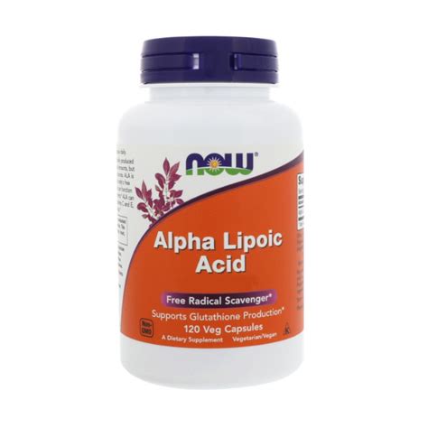 Trawienie Kwas Alfa Liponowy Now Foods Alpha Lipoic Acid 250mg 120vkaps