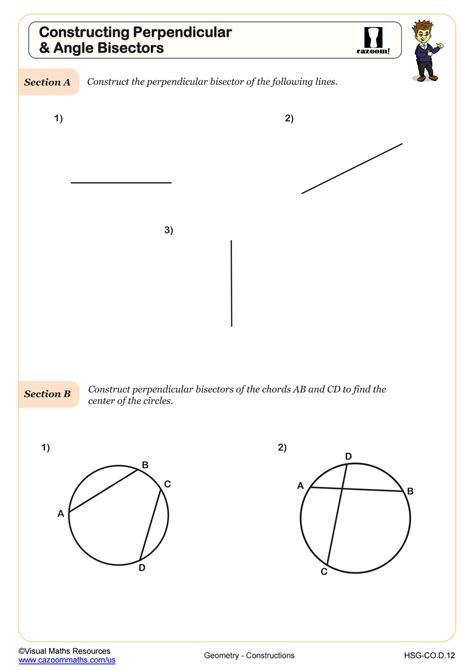 Constructing Perpendicular And Angle Bisectors Worksheet Fun And Engaging Geometry Pdf Worksheets