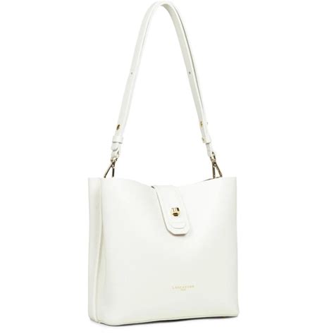 Lancaster Foulonn Double Sac Seau Blanc Cass In Nude