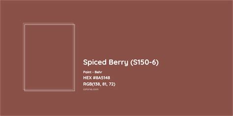 Behr Spiced Berry S150 6 Paint Color Codes Similar Paints And Colors