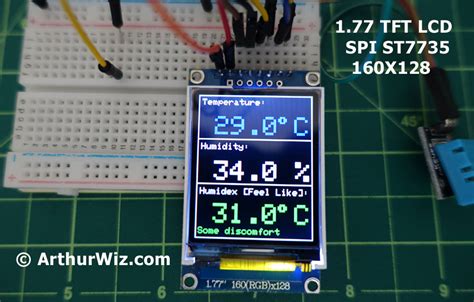 177 Inch Tft Lcd Display With St7735s On Arduino Mega 2560