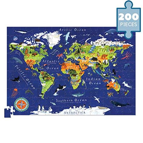 Crocodile Creek World Map Jigsaw Puzzle And Matching Poster 200