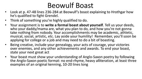 Ppt Beowulf Boast Powerpoint Presentation Free Download Id2820276