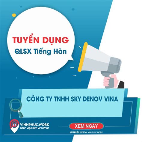 Công Ty Tnhh Sky Denov Vina Tuyển Dụng Quản Lý Sản Xuất Tiếng Hàn