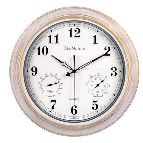 Buy Large Outdoor Clocks Waterproof Clock With Thermometer And