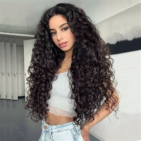 Women Black Long Kinky Curly Wig Fluffy Wavy Hair Synthetic Cosplay