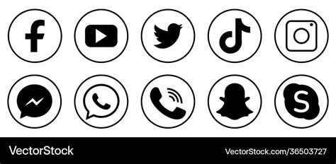 Social media icons set Royalty Free Vector Image