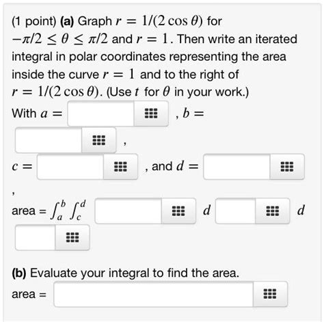 SOLVED a Graph r 1 2 cos Î for Ï 2