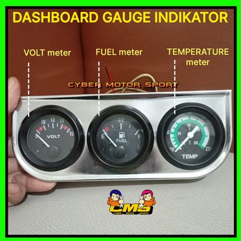 Jual Gauge Dashboard Indikator Volt Meter Oil Water Temperature Fuel