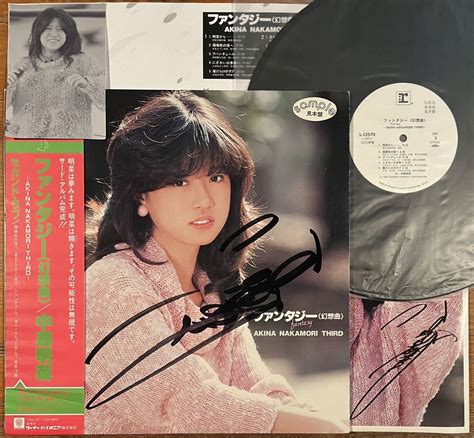 中森明菜 非売品 見本盤 プロモ Lp レコード ファンタジー 幻想曲 3rd アルバム サイン入り 歌姫 写真 白レーベル 白ラベル