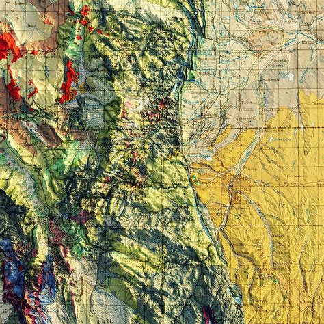 Colorado 1935 Shaded Relief Map Relief Map Colorado Map Paper And Ink