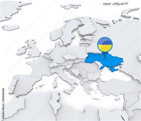 Ukraine On A Map Of Europe Stock Illustration Adobe Stock