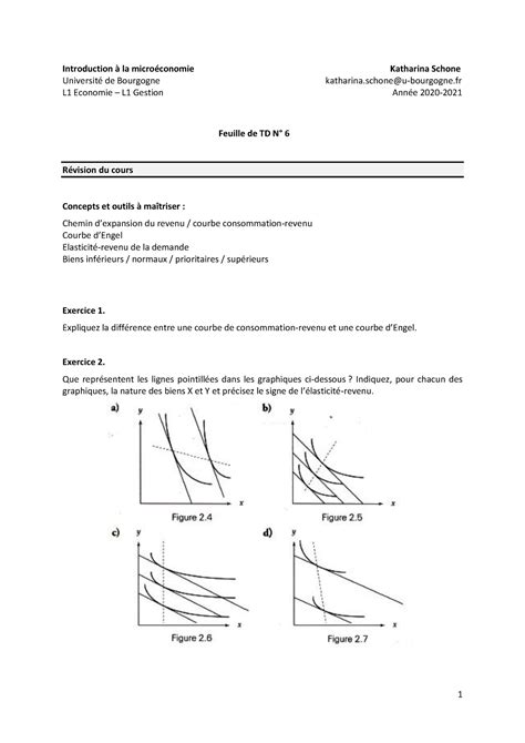 Feuille de TD 6 S1 202021 1 Introduction à la microéconomie Katharina