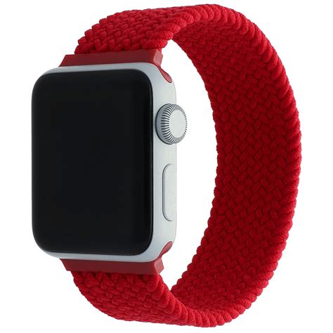 Bracelet nylon Boucle unique tressé Apple Watch rouge