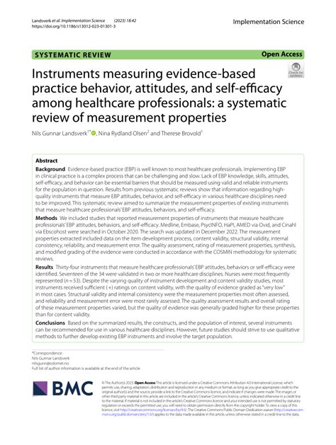 Pdf Instruments Measuring Evidence Based Practice Behavior Attitudes