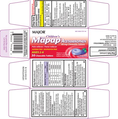 Dailymed Childrens Mapap Acetaminophen Tablet Chewable