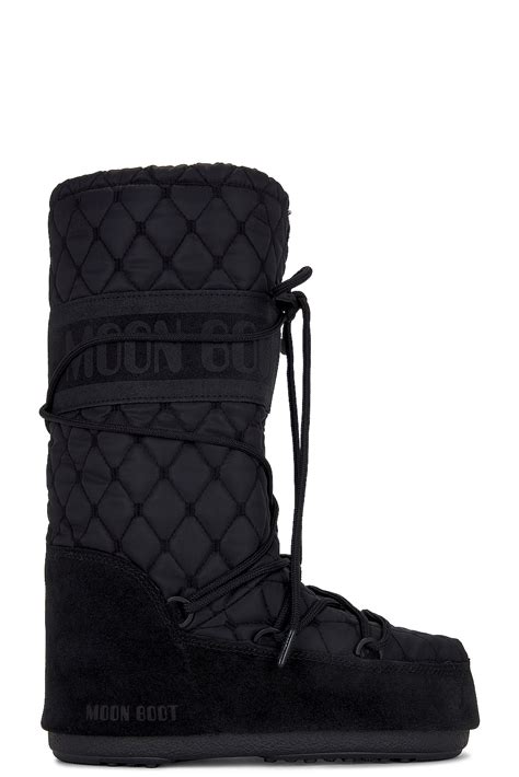 Moon Boot Icon Quilted Boot In Black Fwrd