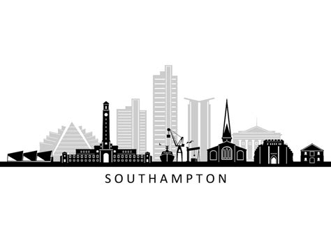 Southampton England United Kingdom Skyline City Outline Silhouette