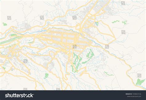 Printable Street Map Pereira Colombia Map เวกเตอร์สต็อก ปลอดค่า