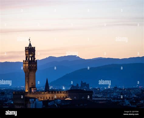 View After Sunset From Piazzale Michelangelo To Palazzo Vecchio