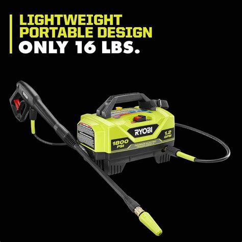 RYOBI Cold Water Corded Electric Pressure Washer 1800 PSI 1 2 GPM