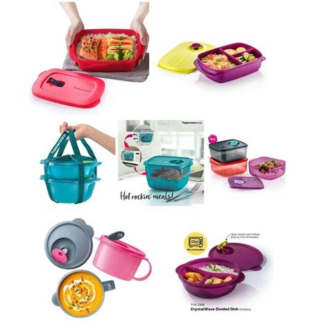 Tupperware Reheatable Divide Lunch Box 1l Crystalwave Rect 1l