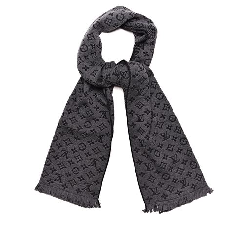 LOUIS VUITTON Wool Monogram Classic Scarf Charcoal Grey 424280