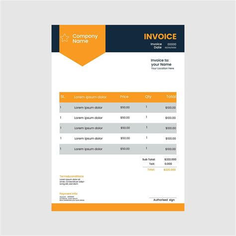 invoice template design 36430949 Vector Art at Vecteezy