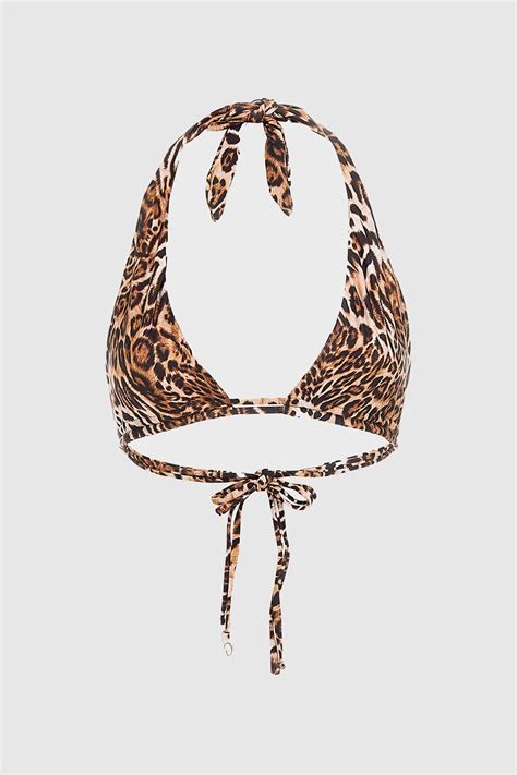 Guess Multifunction Leopar Üçgen Bağlamalı E4GJ21MC04R Bayan Bikini Üstü E4GJ21 MC04R P122