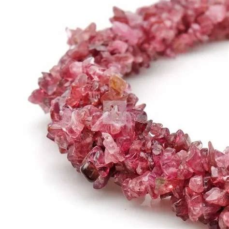 Faceted Natural Gemstone Pink Tourmaline Chip Beads Strand For