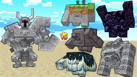 Ferrous Wroughtnaut Vs All Ancient Golem Expansion Minecraft Mob Battle