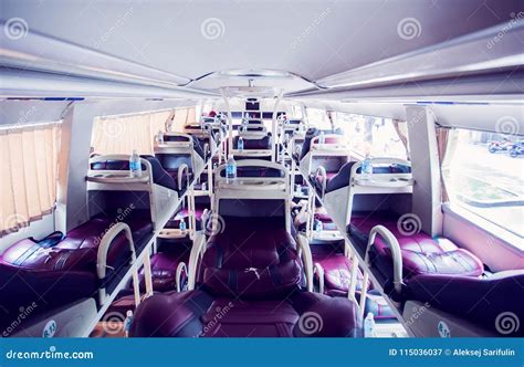 Interior of Sleeper Bus for Tourists and Other Passengers Stock Image ...