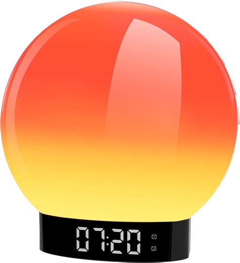 SIMPFUN Eveil Lumière Radio Réveil Matin Lumineux Lampe de Chevet