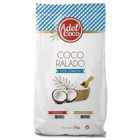 COCO RALADO ADELCOCO DESIDRATANTE FLOCOS PACOTE 5KG Tozzo Alimentos Ltda