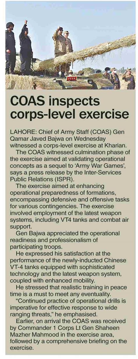 Dawn Epaper Nov Coas Inspects Corps Level Exercise