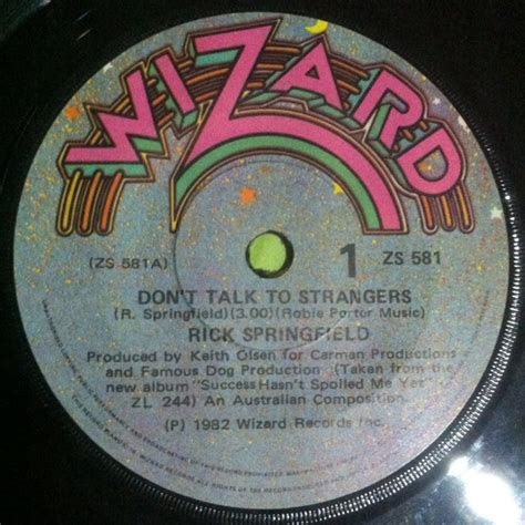 Rick Springfield - Don't Talk To Strangers (1982, Vinyl) | Discogs