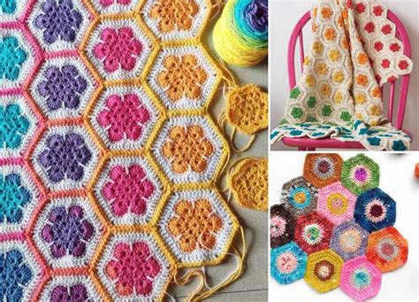 Hexagon Flower Blanket Free Crochet Patterns Atelier Yuwa Ciao Jp