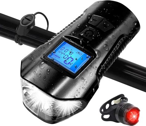 Bike Light Set Speedometer Led Bike Lights With Horn Lcd Display Usb