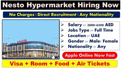 Nesto Hypermarket Group Hiring Staff In Dubai Abu Dhabi And Sharjah